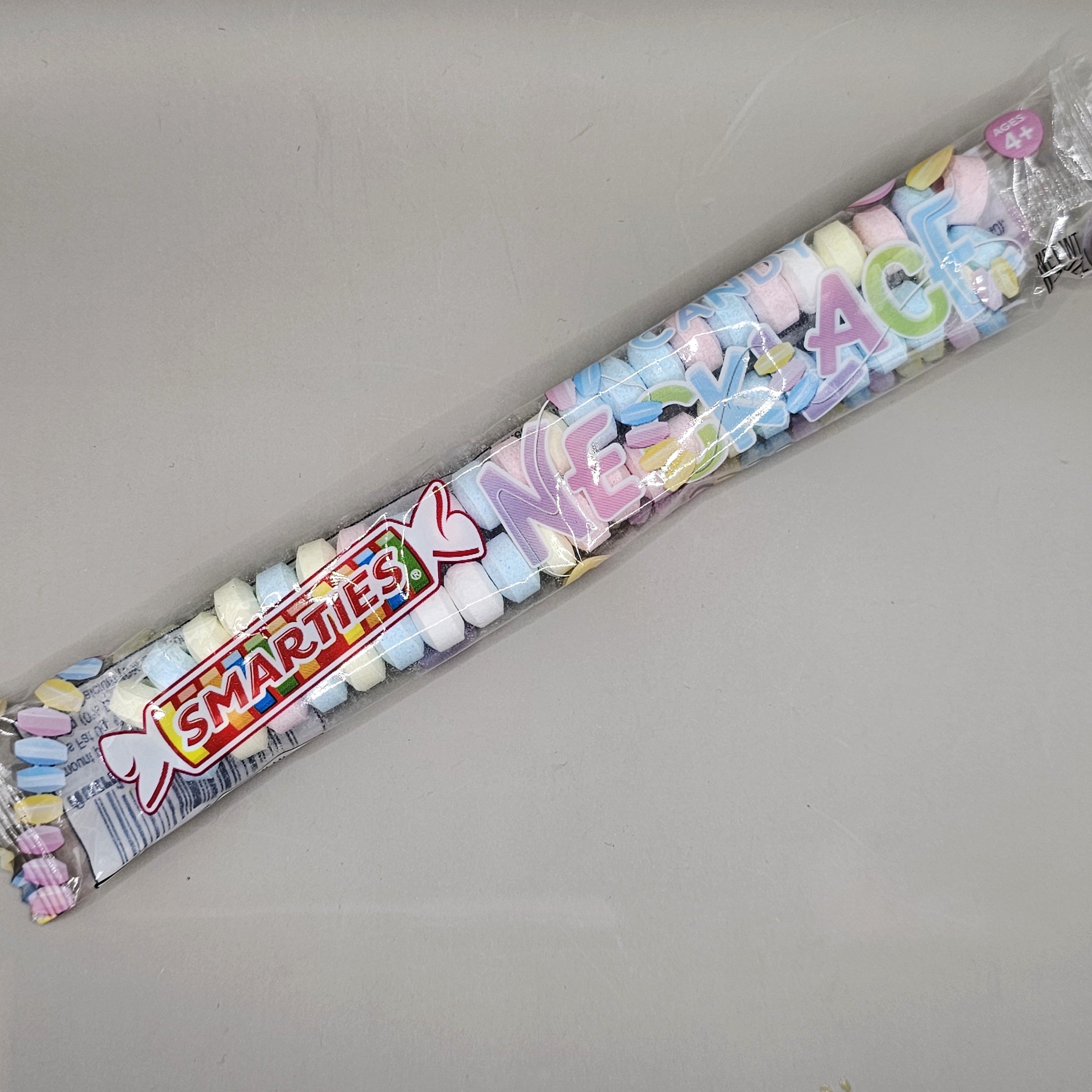 Wrapped candy necklace.