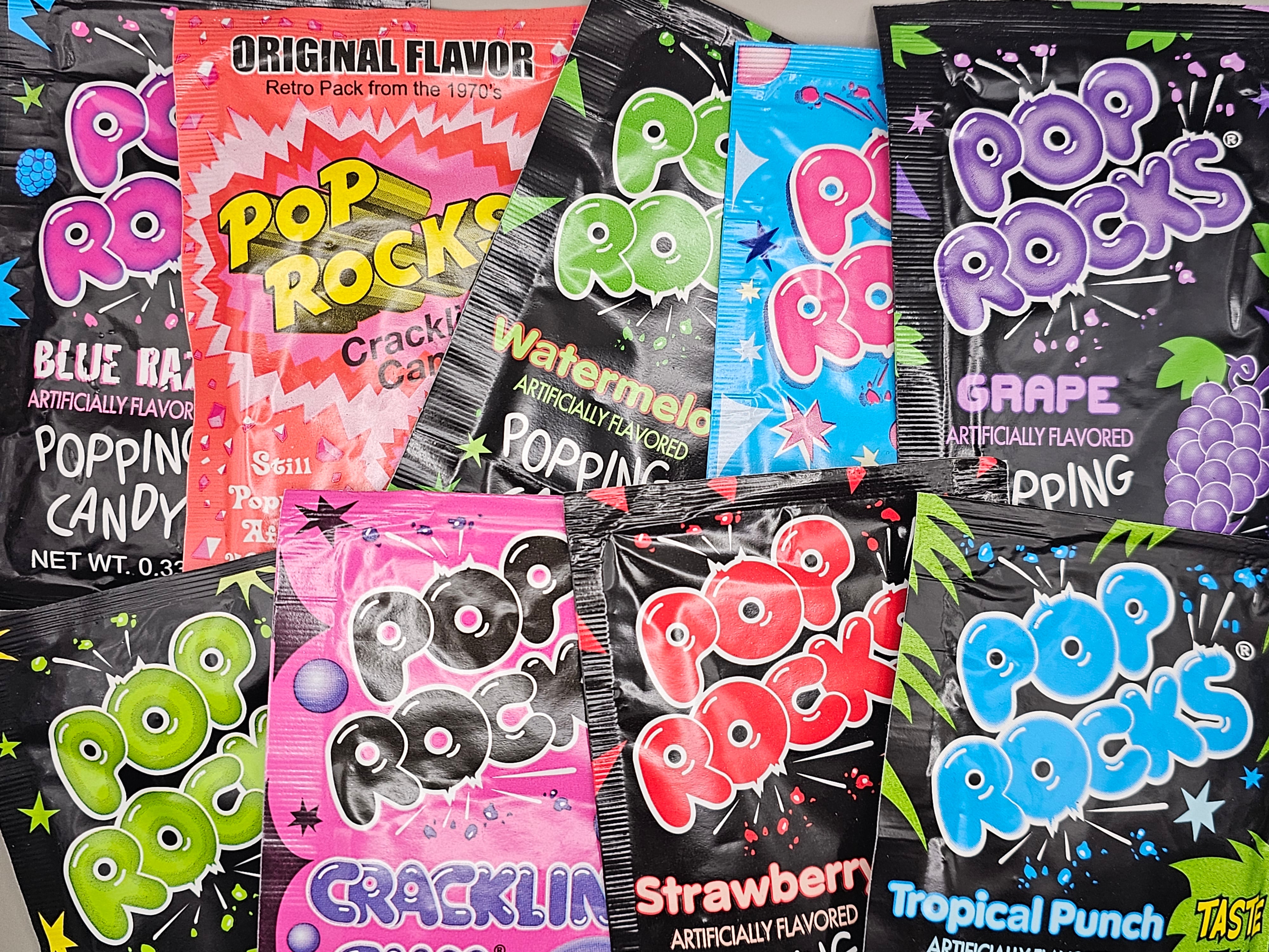 Assorted pop rocks.